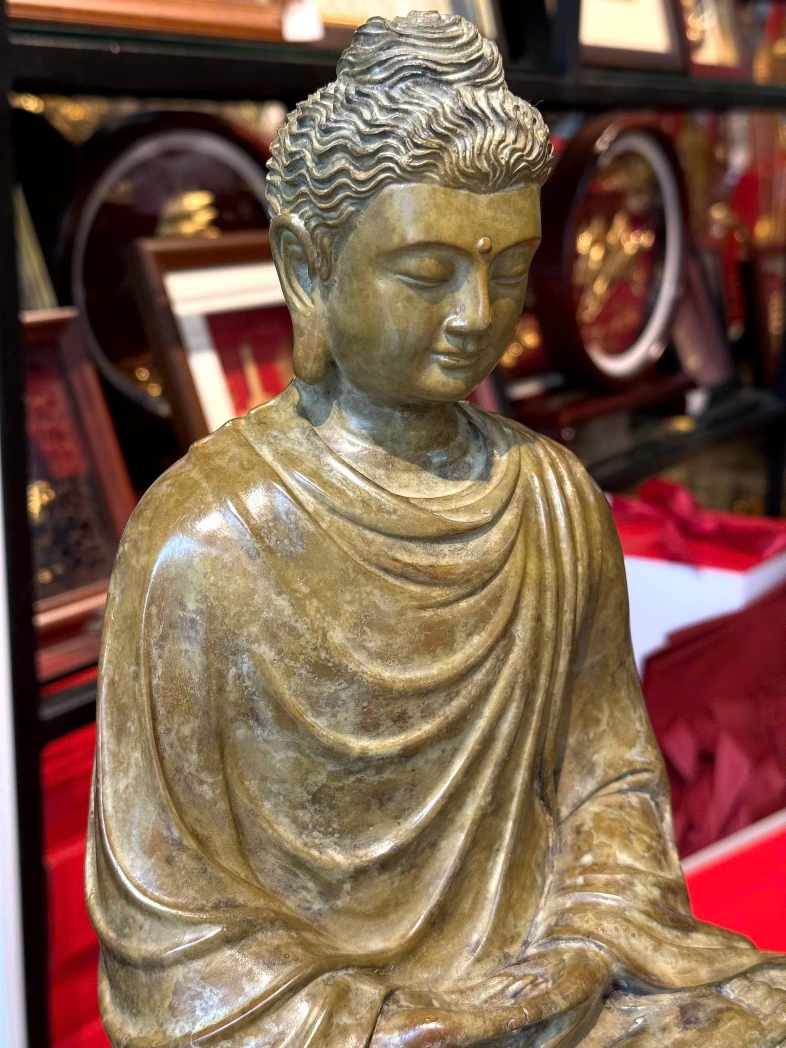 Tượng phật Thích Ca cao 35cm nặng 8,5kg bằng đồng