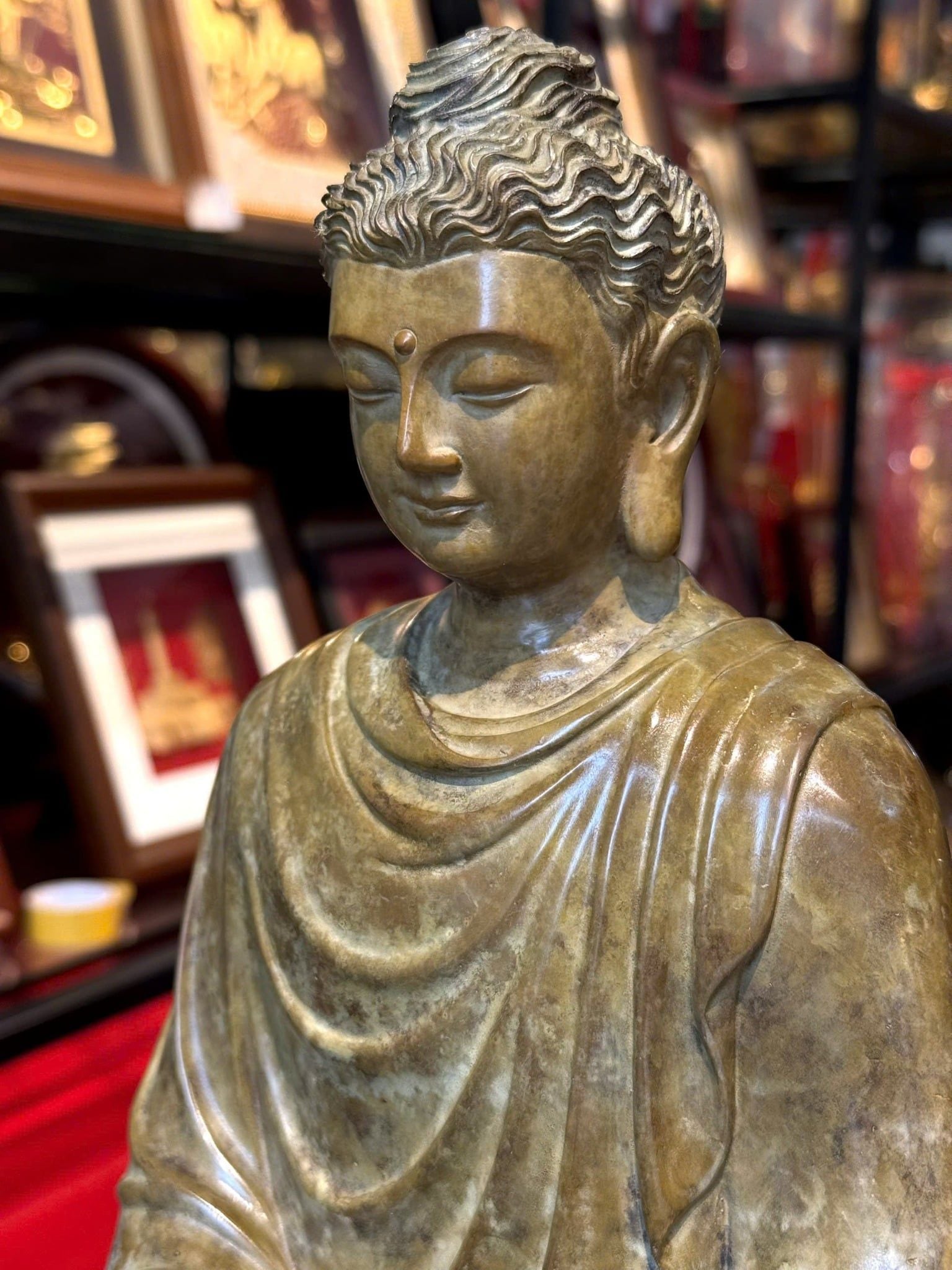 Tượng phật Thích Ca cao 35cm nặng 8,5kg bằng đồng