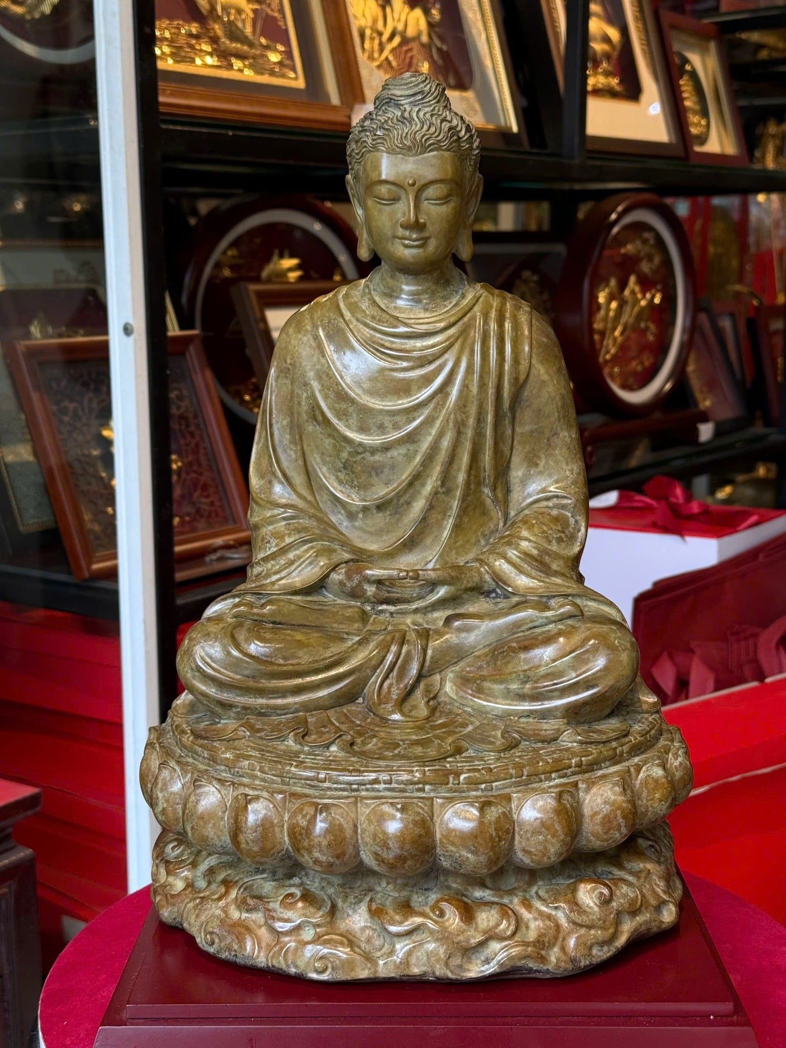 Tượng phật Thích Ca cao 35cm nặng 8,5kg bằng đồng