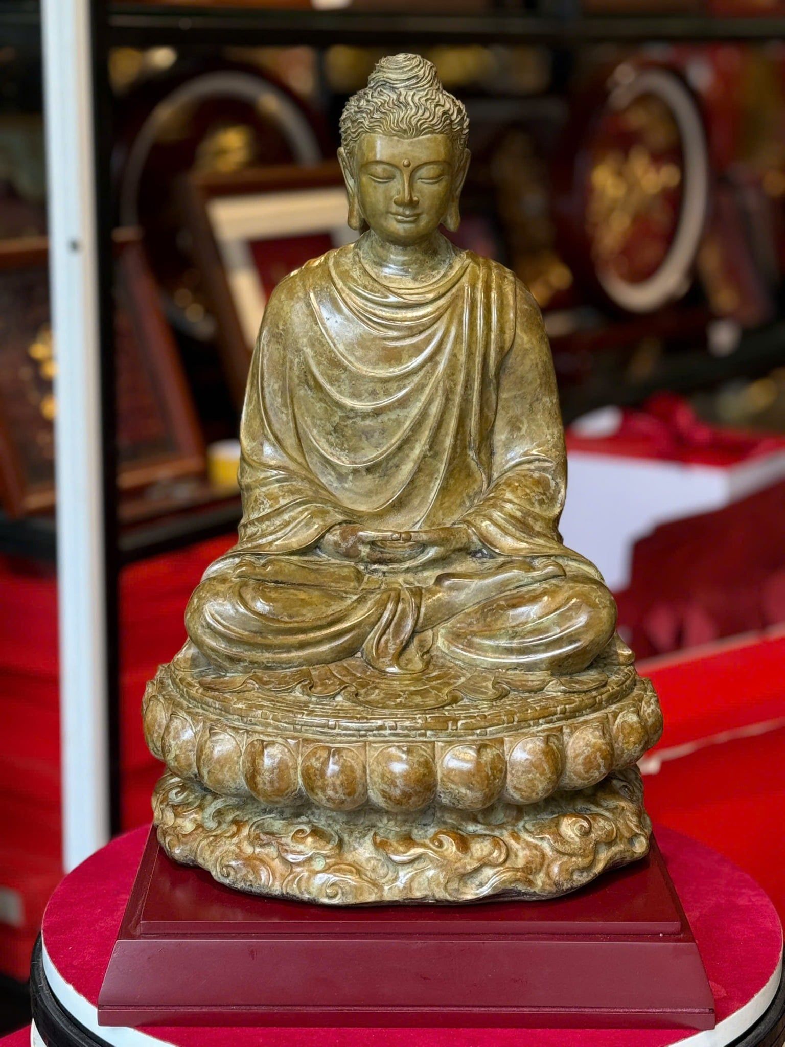 Tượng phật Thích Ca cao 35cm nặng 8,5kg bằng đồng