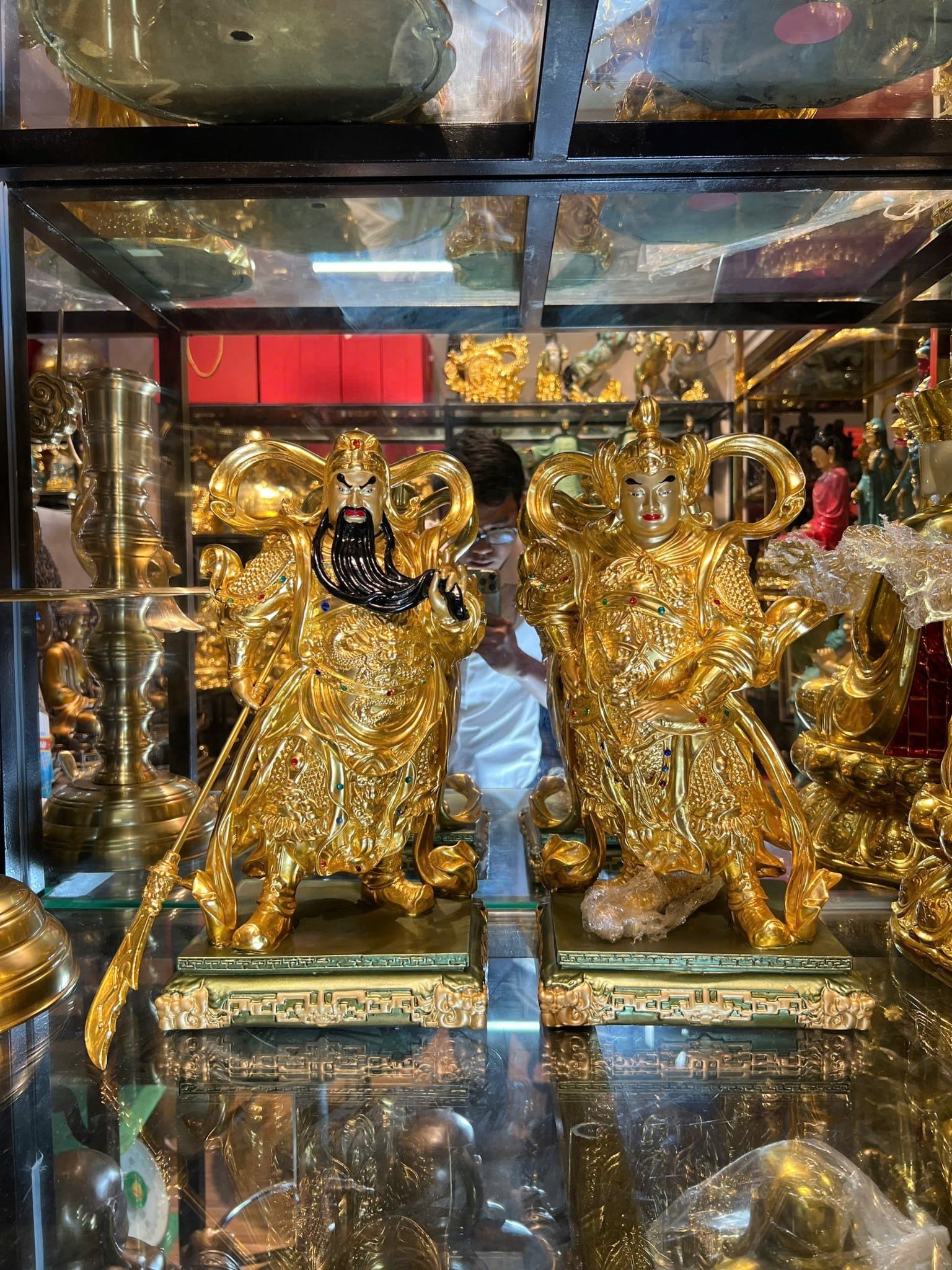 Tượng Vi Đà -Già Lam hộ pháp bằng đồng dát vàng 24k