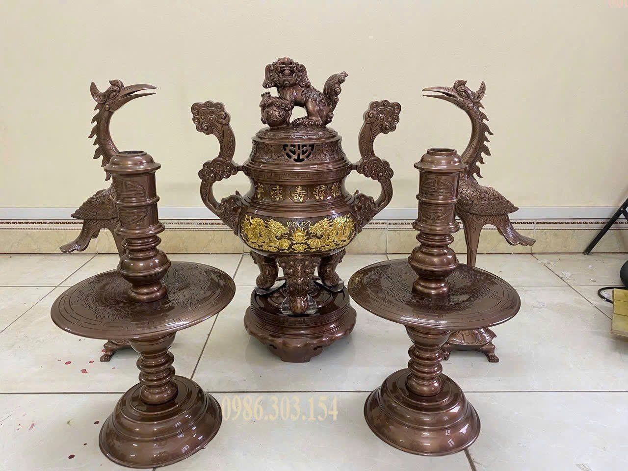 Bộ ngũ sự 60cm đồng đỏ cnc 46kg