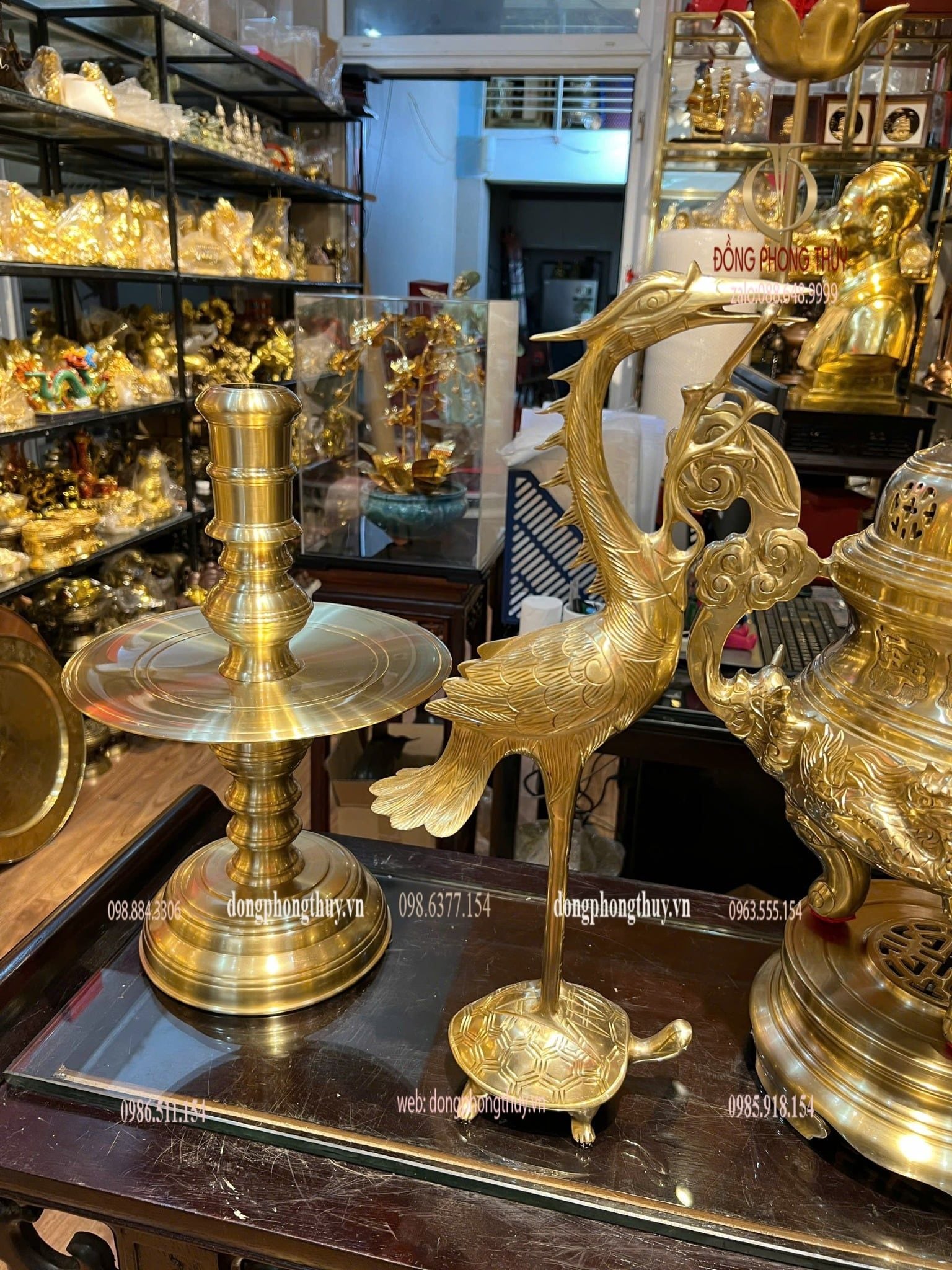 Bộ đỉnh đồng cát tút cao 50cm nặng 27,5kg song long chầu nguyệt