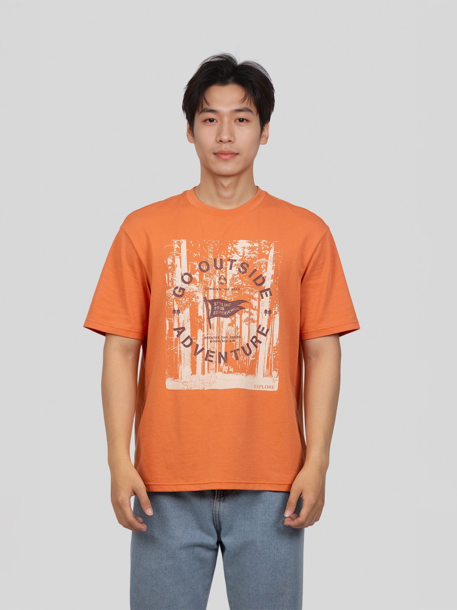 Áo Thun Nam Green X Typo Go Outside MTS 1456