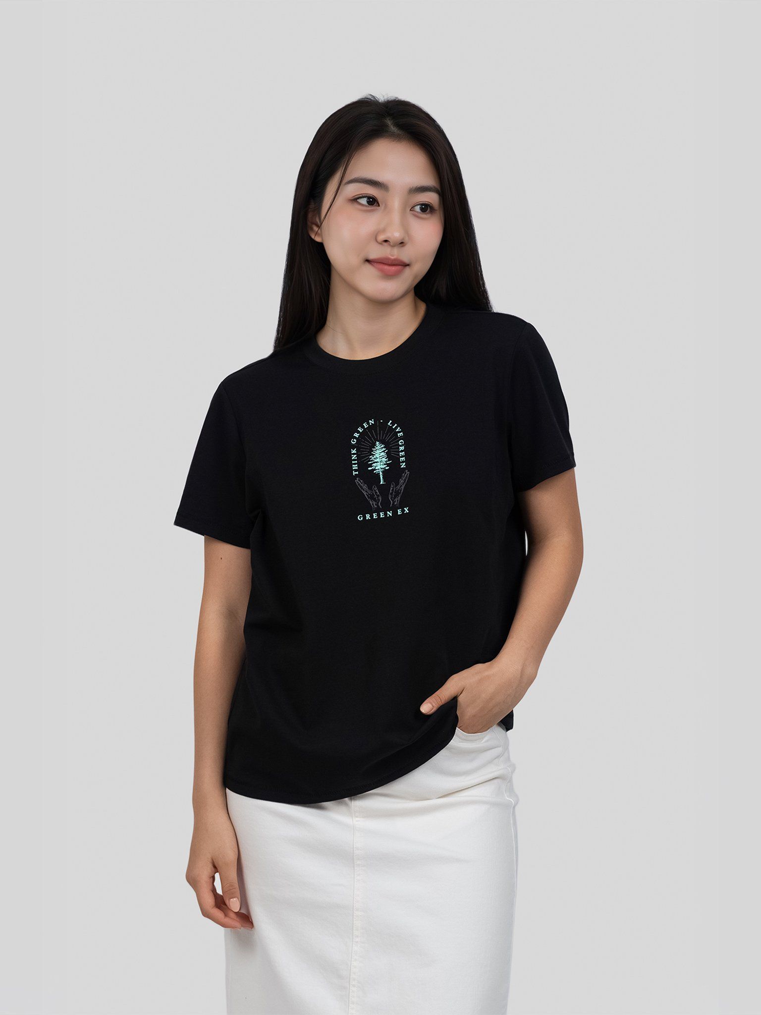 Áo Thun Nữ Green Ex Think Green Live Green WTS 2458