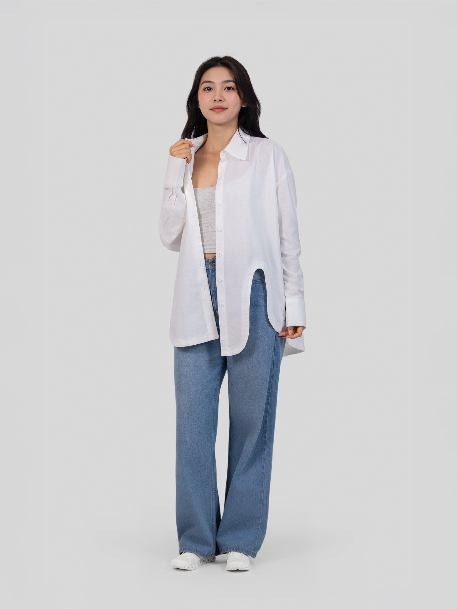 Áo Sơ Mi Nữ Oversize Cutout Longsleeve CTX WSH 2023