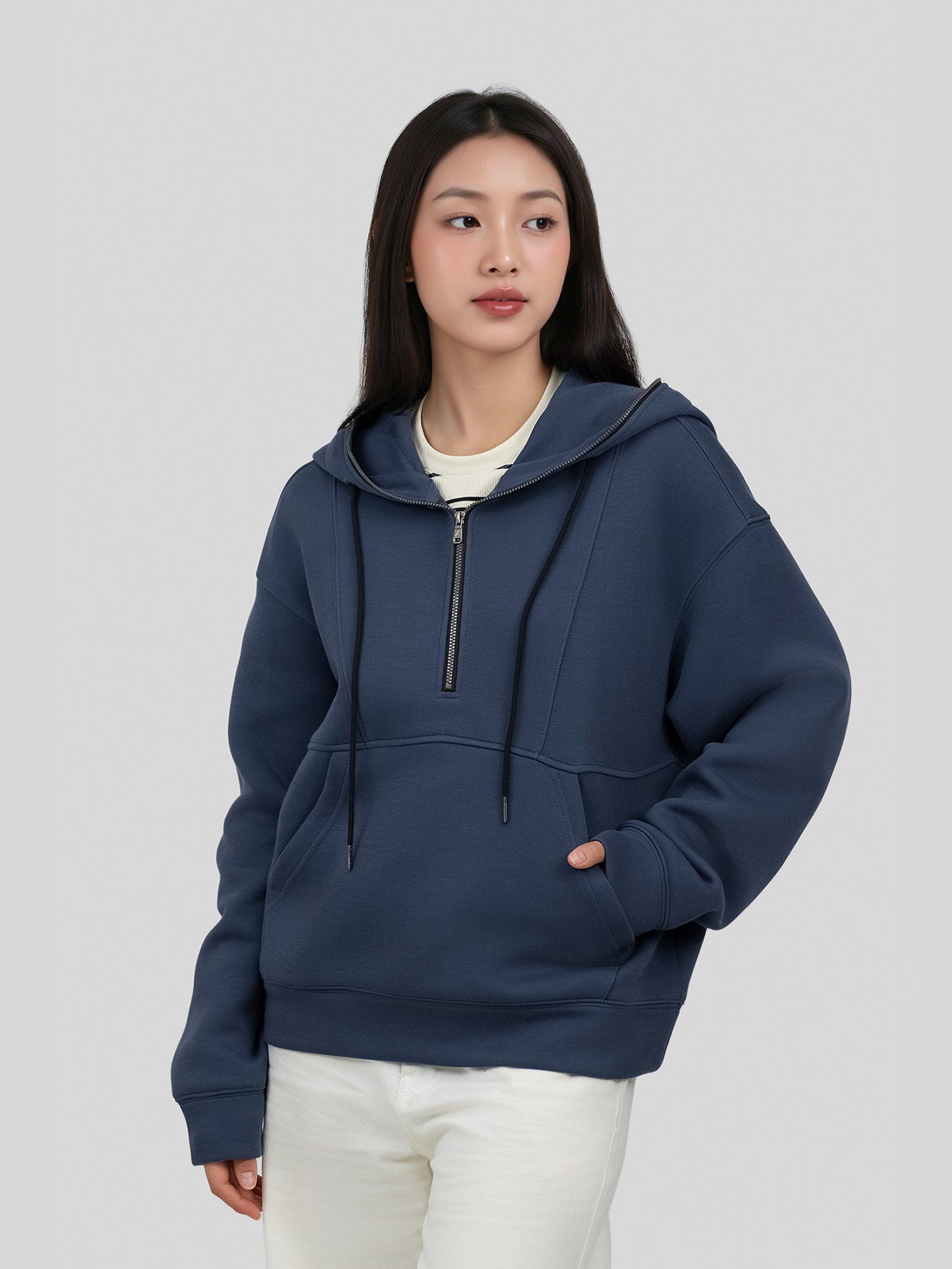 Áo Hoodie Nữ Double Face Full-Zip Hood WHO 2026
