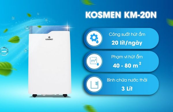 Máy hút ẩm Kosmen KM-20N 20 lít/ngày giá sỉ cực rẻ