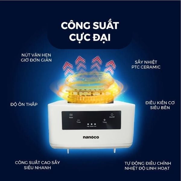 Tủ Sấy Quần Áo Nanoco NCD2024RC 2000W remote Đà Nẵng
