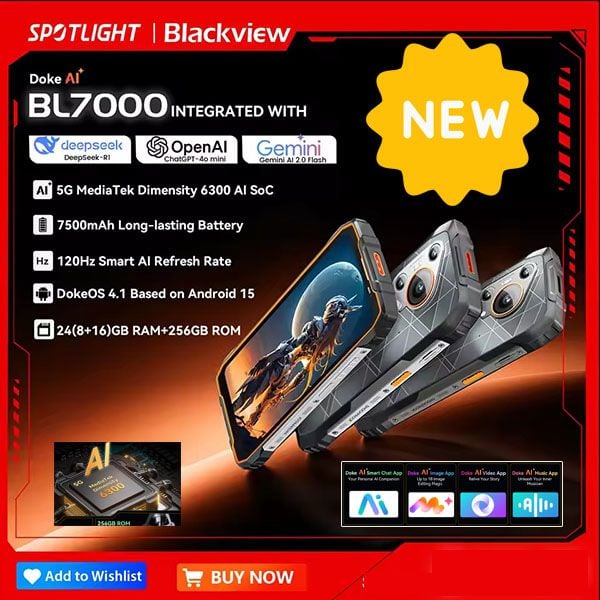 BLACKVIEW BL7000 5G AI | 8GB RAM, 256GB, 7500Amh, 6.78