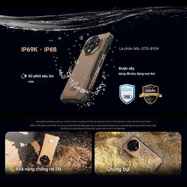 Ulefone Armor X16 Pro 5G | 16(8+8)+256GB, Dimensity 6300, Night Vision 25MP, Pin 10360mah, 6.56