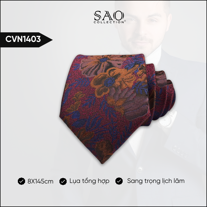 Cà Vạt Lụa Tổng Hợp Bản Lớn Hoạ Tiết Sang Trọng Dành Cho Nam (CVN1403)