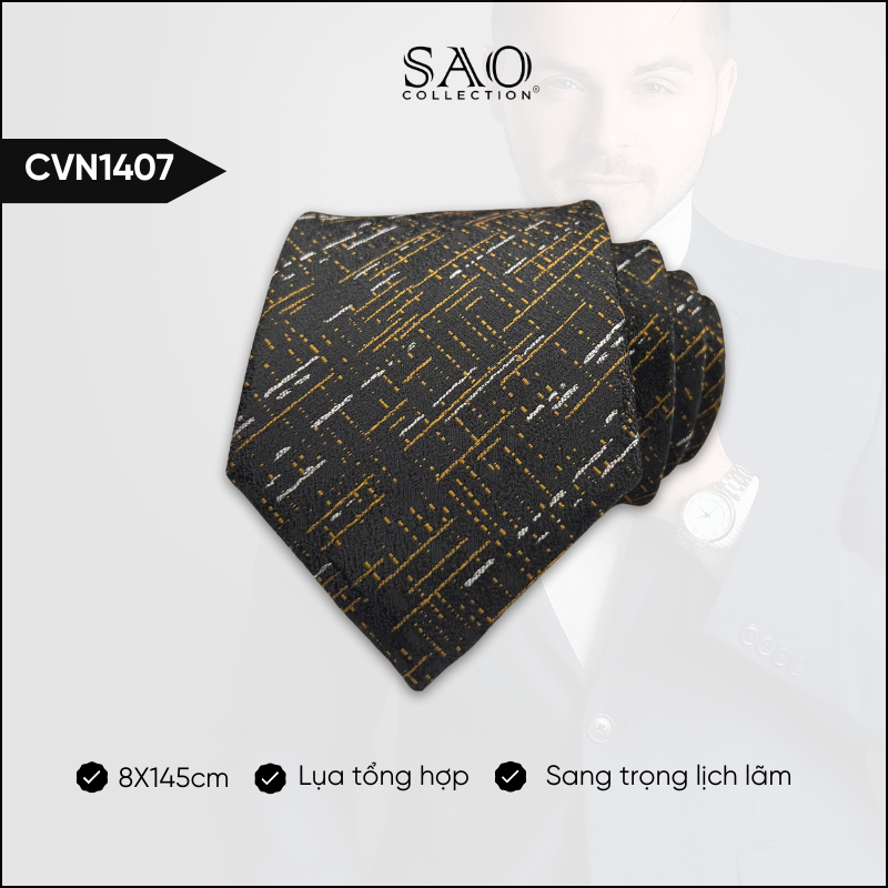 Cà Vạt Lụa Tổng Hợp Bản Lớn Hoạ Tiết Sang Trọng Dành Cho Nam (CVN1407)