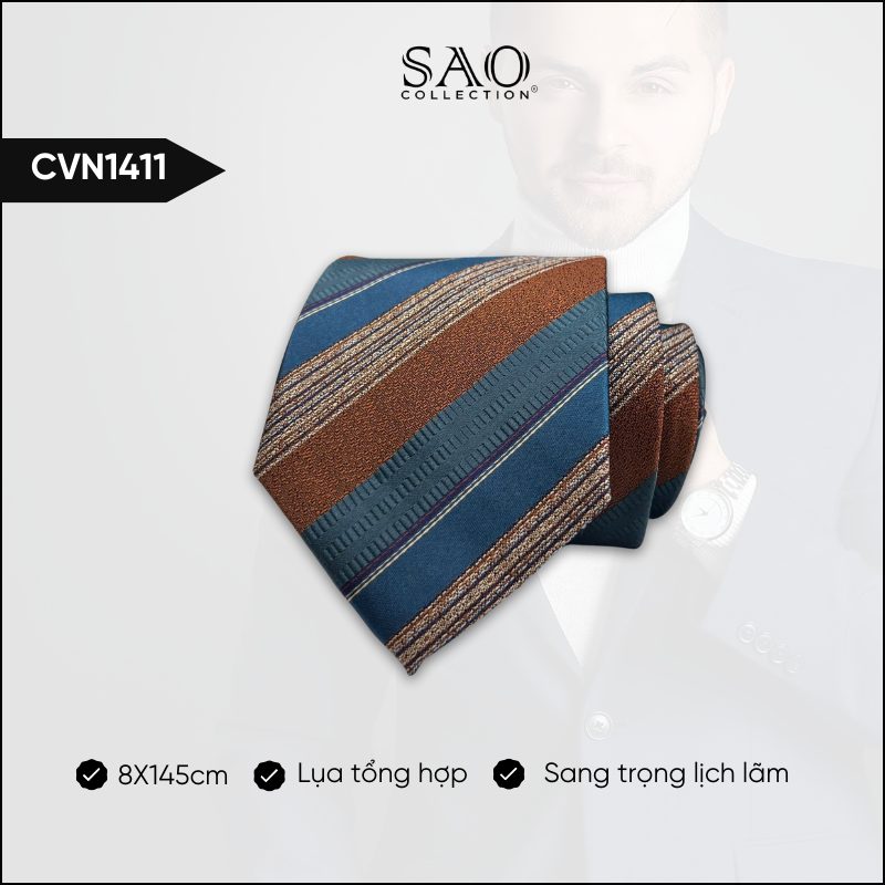 Cà Vạt Lụa Tổng Hợp Bản Lớn Hoạ Tiết Sang Trọng Dành Cho Nam (CVN1411)