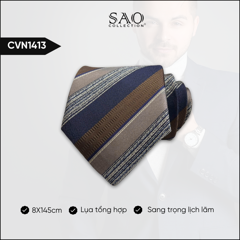 Cà Vạt Lụa Tổng Hợp Bản Lớn Hoạ Tiết Sang Trọng Dành Cho Nam (CVN1413)