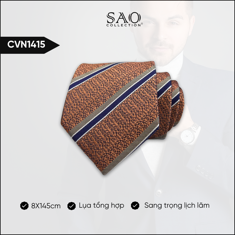Cà Vạt Lụa Tổng Hợp Bản Lớn Hoạ Tiết Sang Trọng Dành Cho Nam (CVN1415)