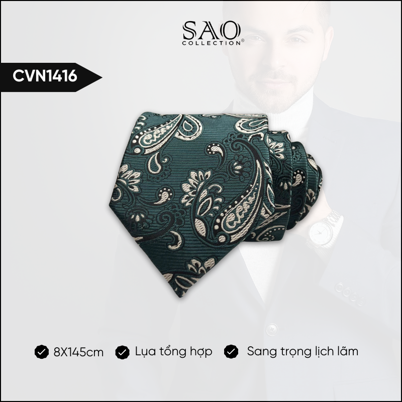 Cà Vạt Lụa Tổng Hợp Bản Lớn Hoạ Tiết Sang Trọng Dành Cho Nam (CVN1416)