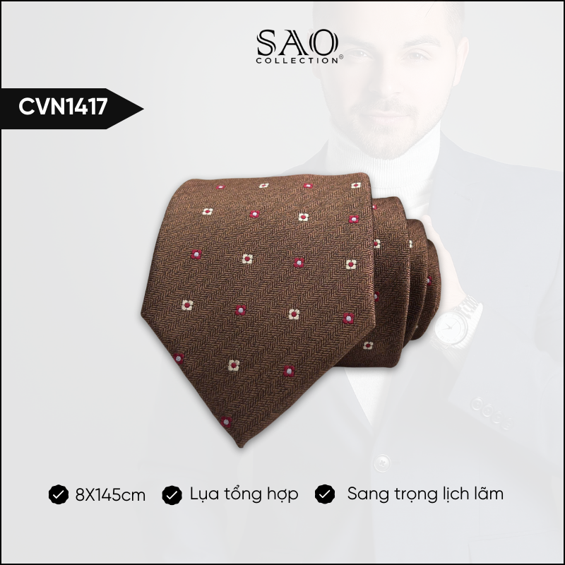 Cà Vạt Lụa Tổng Hợp Bản Lớn Hoạ Tiết Sang Trọng Dành Cho Nam (CVN1417)