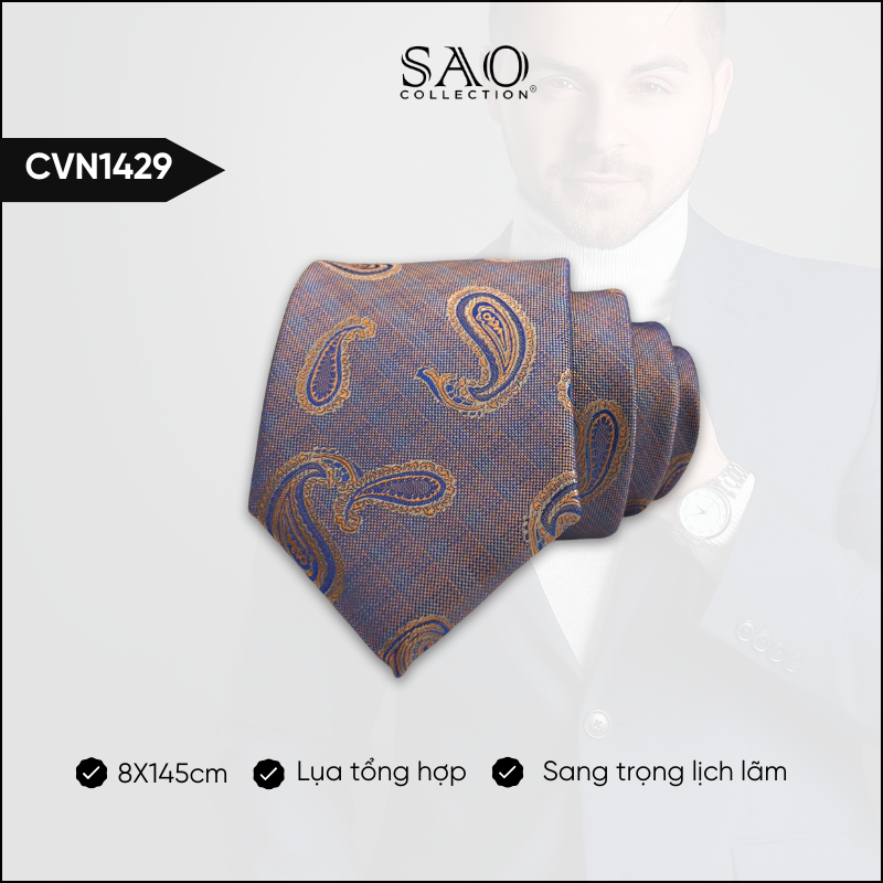 Cà Vạt Lụa Tổng Hợp Bản Lớn Hoạ Tiết Sang Trọng Dành Cho Nam (CVN1429)