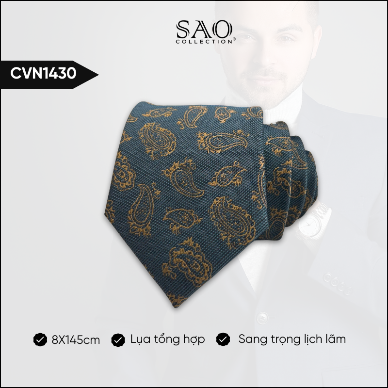 Cà Vạt Lụa Tổng Hợp Bản Lớn Hoạ Tiết Sang Trọng Dành Cho Nam (CVN1430)