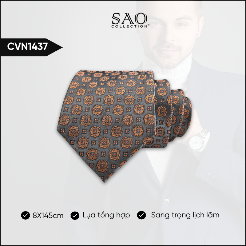 Cà Vạt Lụa Tổng Hợp Bản Lớn Hoạ Tiết Sang Trọng Dành Cho Nam (CVN1437)