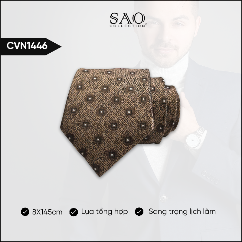 Cà Vạt Lụa Tổng Hợp Bản Lớn Hoạ Tiết Sang Trọng Dành Cho Nam (CVN1446)