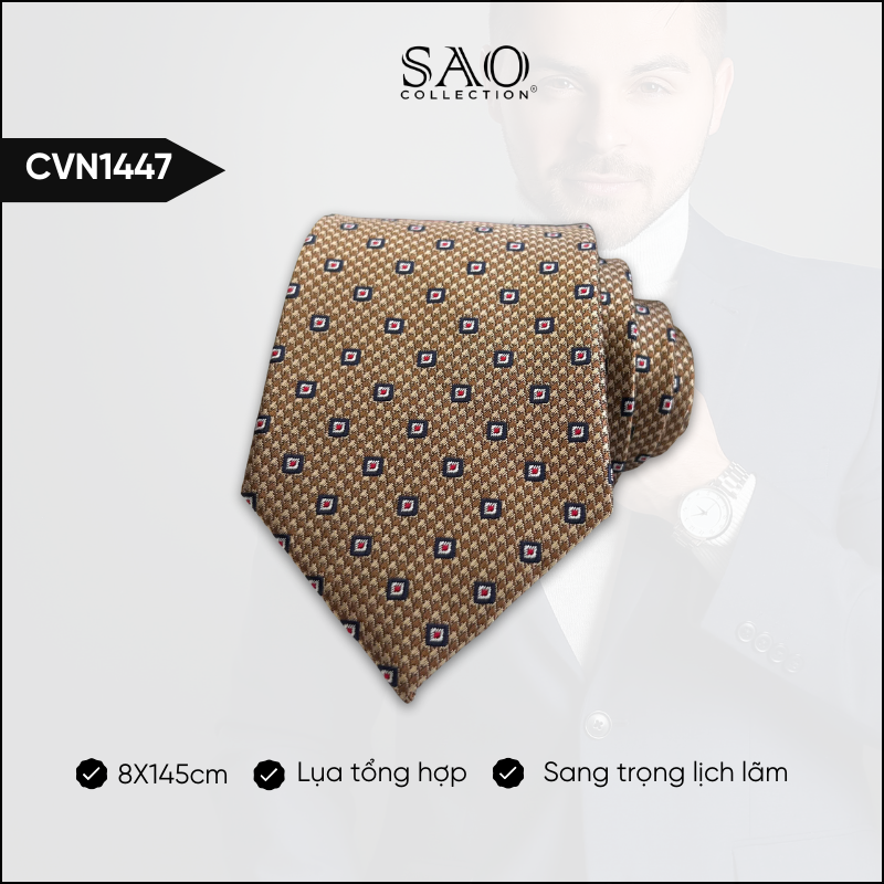 Cà Vạt Lụa Tổng Hợp Bản Lớn Hoạ Tiết Sang Trọng Dành Cho Nam (CVN1447)