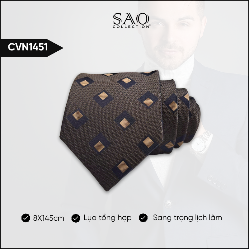 Cà Vạt Lụa Tổng Hợp Bản Lớn Hoạ Tiết Sang Trọng Dành Cho Nam (CVN1451)