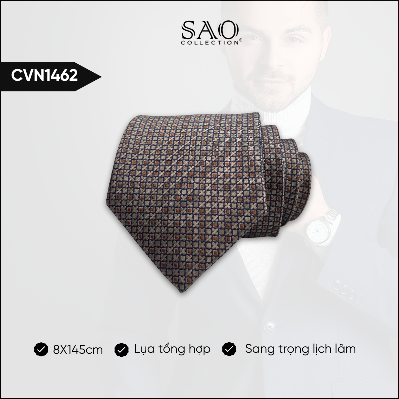 Cà Vạt Lụa Tổng Hợp Bản Lớn Hoạ Tiết Sang Trọng Dành Cho Nam (CVN1462)