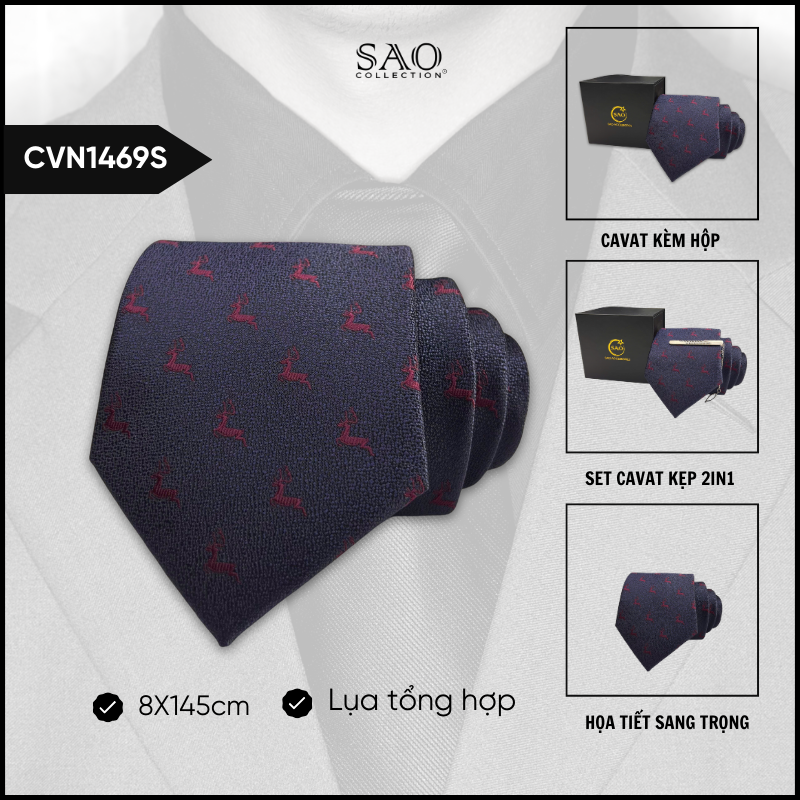 Cà Vạt Lụa Tổng Hợp Bản Lớn Hoạ Tiết Sang Trọng Dành Cho Nam (CVN1469S)