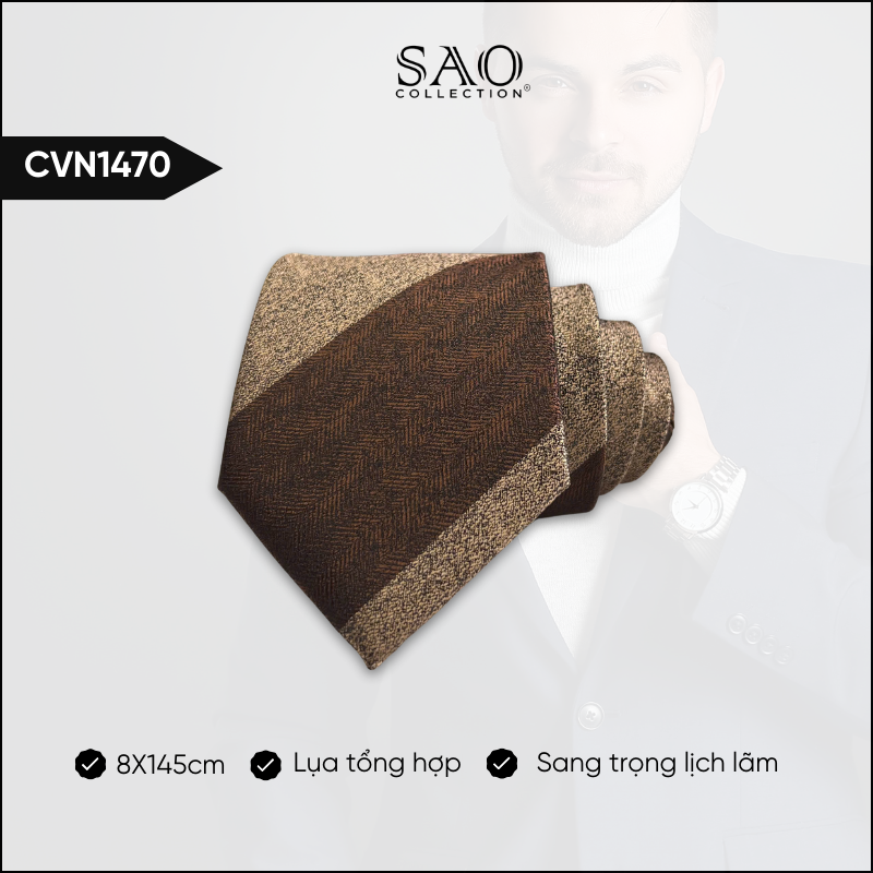 Cà Vạt Lụa Tổng Hợp Bản Lớn Hoạ Tiết Sang Trọng Dành Cho Nam (CVN1470)