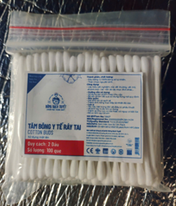 TĂM BÔNG Y TẾ RÁY TAI 02 ĐẦU