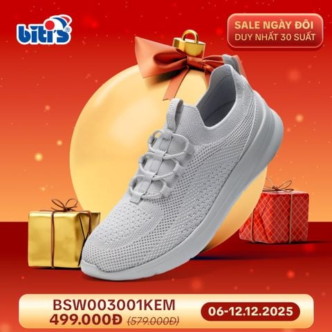 Giày Thể Thao Biti's Êmbrace Nữ Màu Kem BSW003001KEM