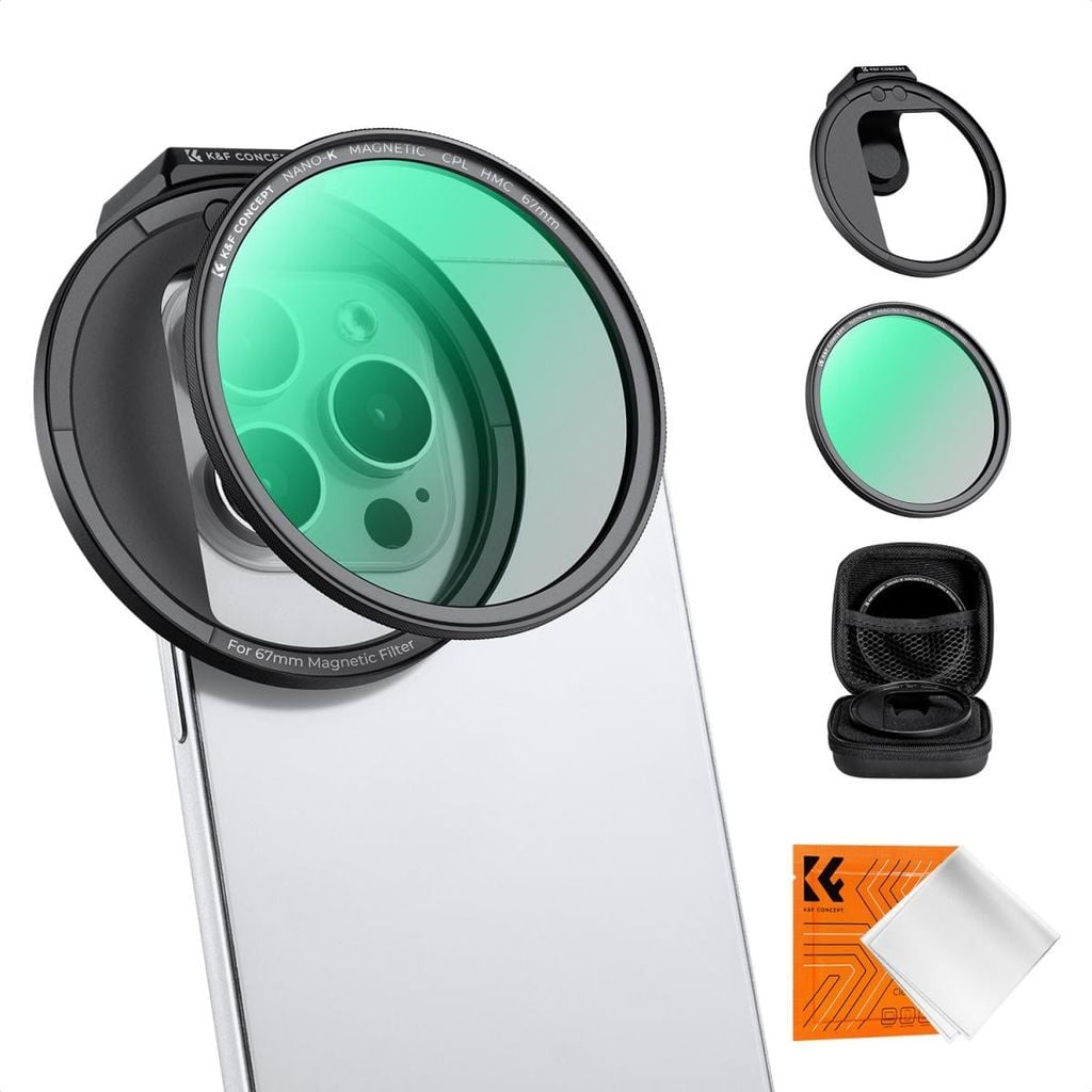 Bộ Filter dùng cho điện thoại - Bộ kit CPL K&F với công nghệ hít từ tính Magnetic - KF01.2673