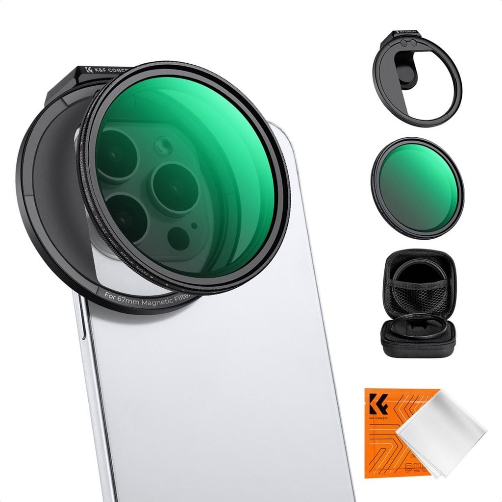 Bộ filter dùng cho điện thoại - Bộ kit ND vari (ND2‑32) K&F công nghệ hít từ tính Magnetic - KF01.2674