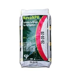 Phân bón lá hỗn hợp NOVA NPK 20-20-20 | Lên màu, dưỡng bông, to củ - Bao 25Kg