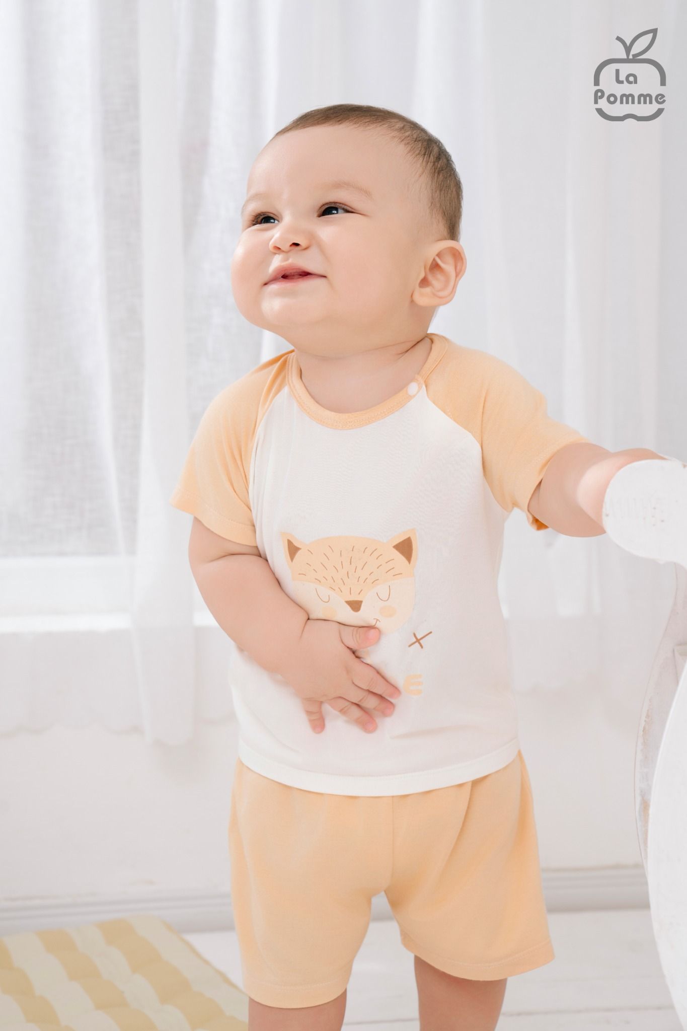 Bộ cộc tay La Pomme raglan người bạn ngộ nghĩnh