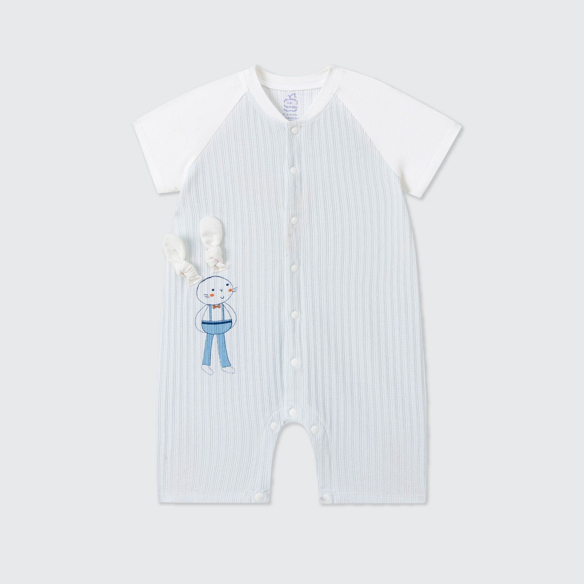 Body cộc tay La Pomme raglan bạn thỏ tai dài