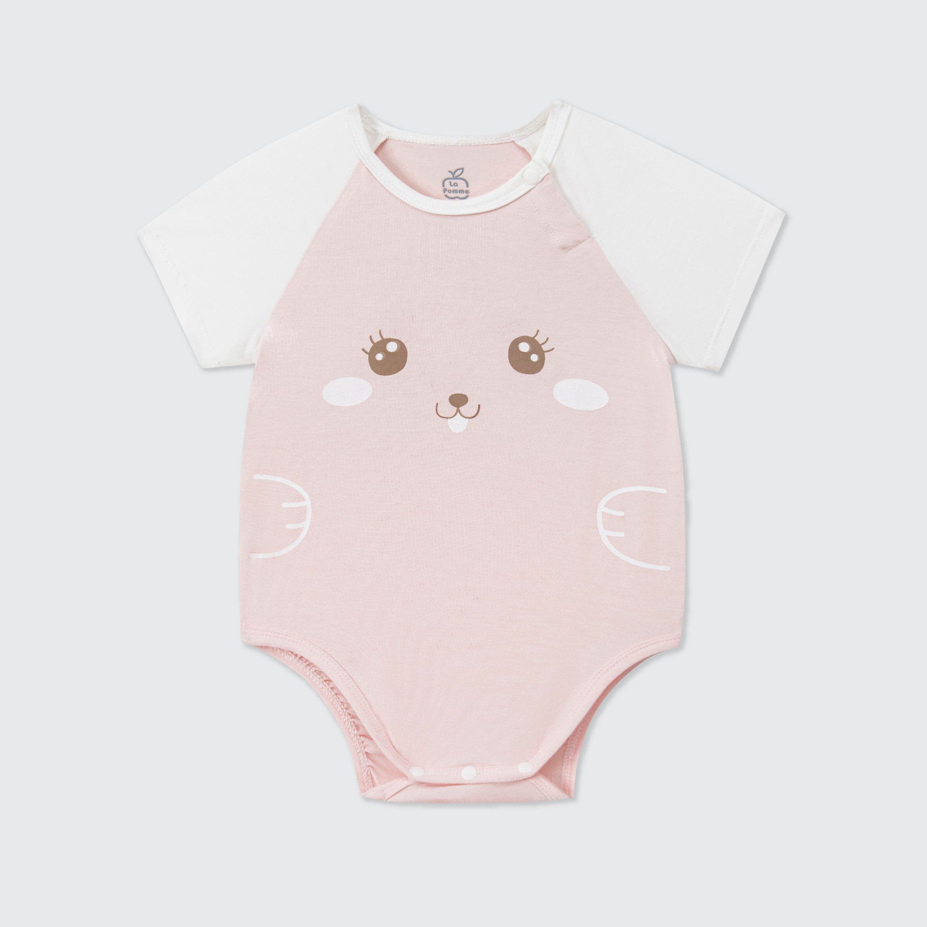 Body chip cộc tay La Pomme raglan xin chào bạn mới