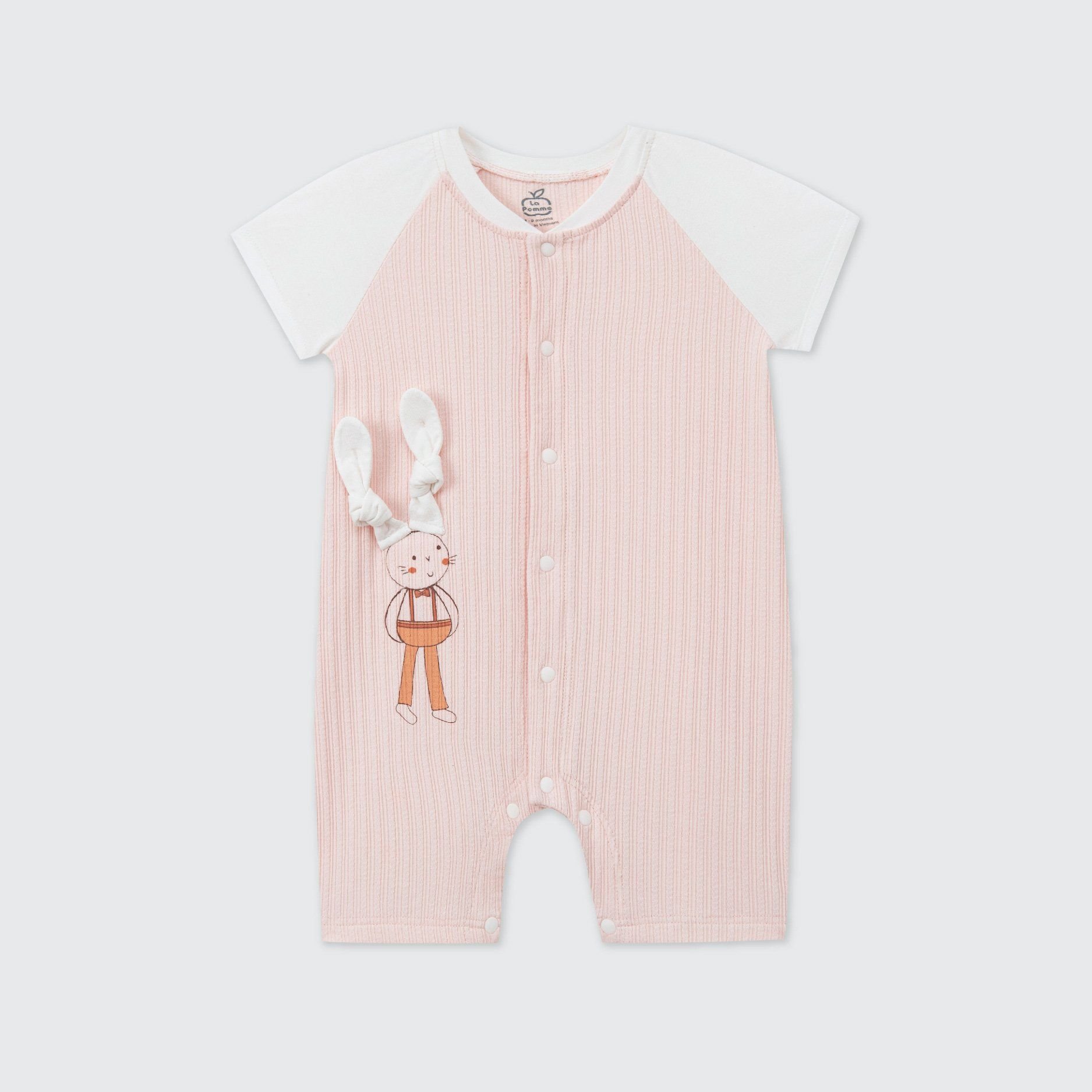 Body cộc tay La Pomme raglan bạn thỏ tai dài
