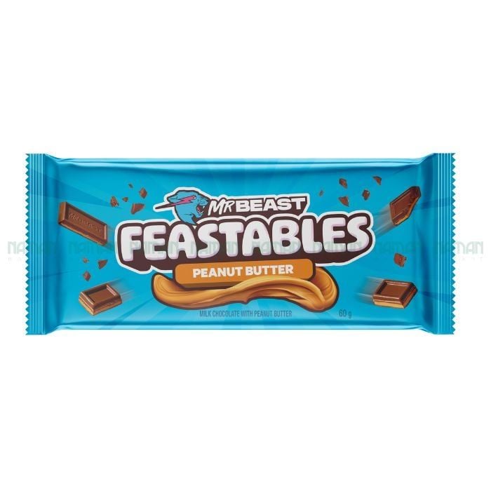 Chocolate Vị Bơ Đậu Phộng Mr Beast Feastable 60G