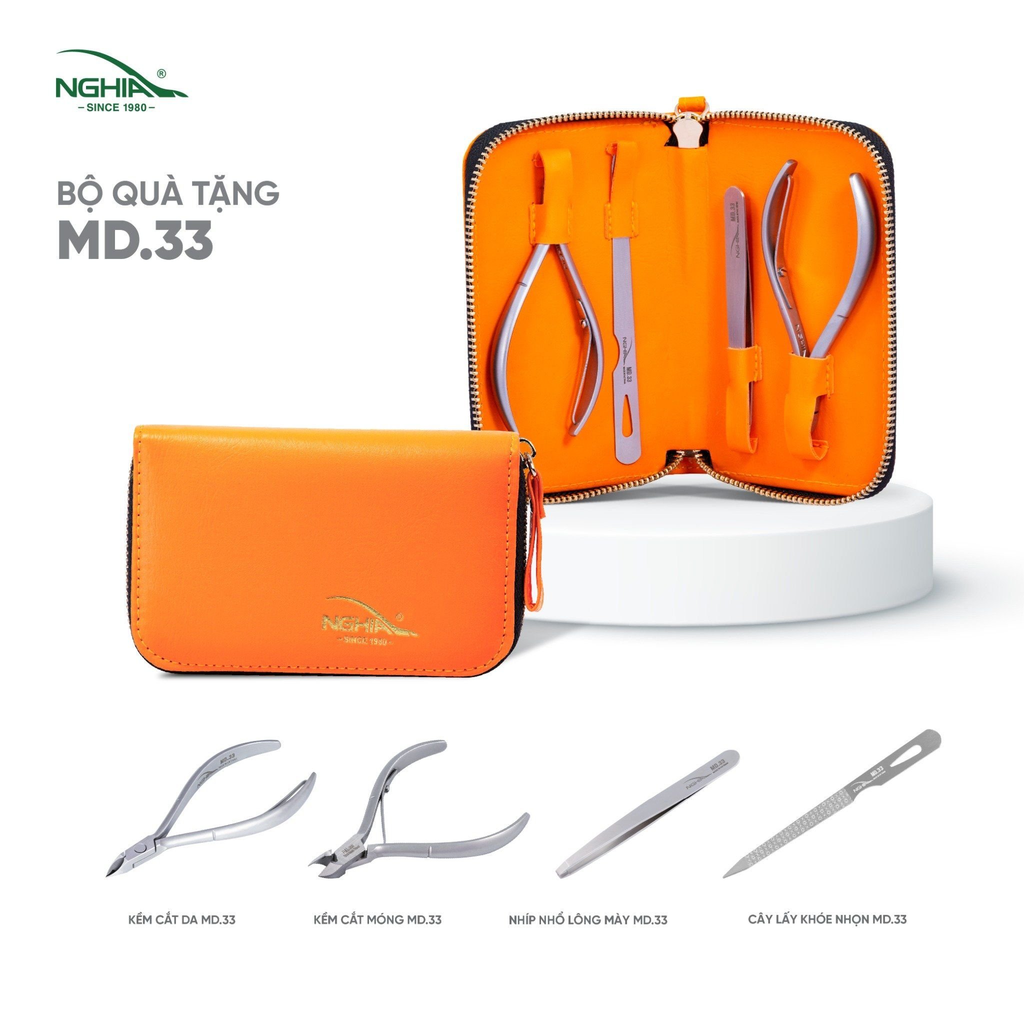 (Mẫu mới) Bộ quà tặng truyền thống Kềm Nghĩa MD.33