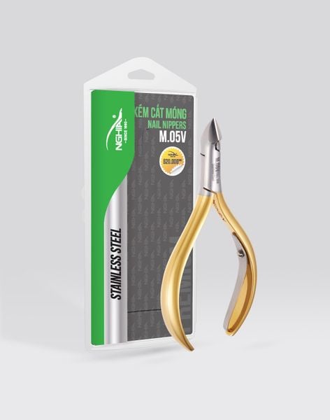 Kềm cắt móng Kềm Nghĩa thép không gỉ mạ vàng M.05V