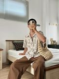 NOOBITA - Sơ mi tay ngắn họa tiết hoa 8347