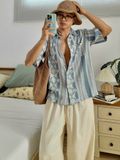 NOOBITA - Sơ mi tay ngắn đi biển họa tiết 8373