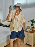 NOOBITA - Sơ mi tay ngắn đi biển họa tiết 8373