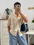 NOOBITA - Sơ mi tay ngắn đi biển họa tiết 8373B