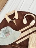 NOOBITA - Áo thun polo tay dài kẻ sọc 8377