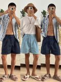 NOOBITA - Quần shorts denim phía sau lưng chun 8380