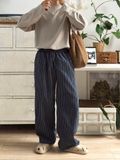 NOOBITA - Quần dài lưng chun kẻ sọc 8382